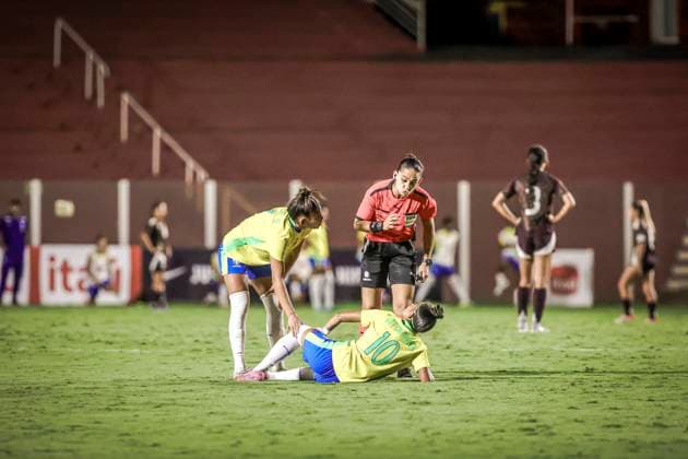 Amistoso Feminino Sub20 Brasil x México GOIÃ¢NIA, GO - 23.10.2025: AMISTOSO FEMININO SUB20 BRASIL X MÃ XICO - Friendly match between the Brazilian Women& 39;s Under-20 Team and the Mexican national team, Nationalteam held at the OnÃ sio Brasileiro Alvarenga Stadium in the city of Goiania GO, this Wednesday, 23rd. (Photo: Claudio Santos Fotoarena) x2829875x  ClaudioxSantos