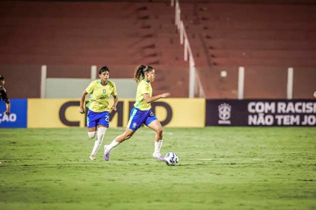 Amistoso Feminino Sub20 Brasil x México GOIÃ¢NIA, GO - 23.10.2025: AMISTOSO FEMININO SUB20 BRASIL X MÃ XICO - Friendly match between the Brazilian Women& 39;s Under-20 Team and the Mexican national team, Nationalteam held at the OnÃ sio Brasileiro Alvarenga Stadium in the city of Goiania GO, this Wednesday, 23rd. (Photo: Claudio Santos Fotoarena) x2829879x  ClaudioxSantos