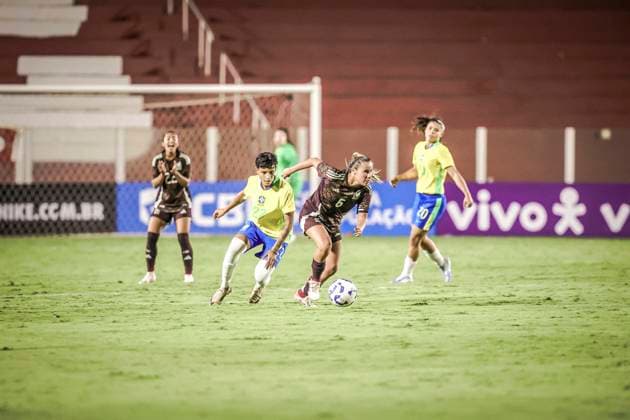 Amistoso Feminino Sub20 Brasil x México GOIÃ¢NIA, GO - 23.10.2025: AMISTOSO FEMININO SUB20 BRASIL X MÃ XICO - Friendly match between the Brazilian Women& 39;s Under-20 Team and the Mexican national team, Nationalteam held at the OnÃ sio Brasileiro Alvarenga Stadium in the city of Goiania GO, this Wednesday, 23rd. (Photo: Claudio Santos Fotoarena) x2829881x  ClaudioxSantos