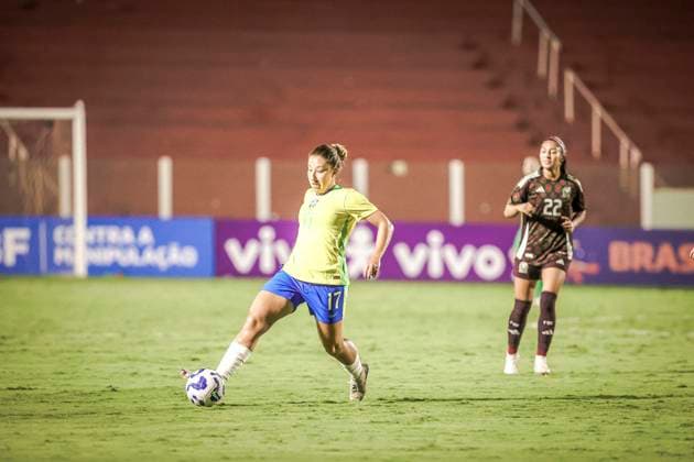 Amistoso Feminino Sub20 Brasil x México GOIÃ¢NIA, GO - 23.10.2025: AMISTOSO FEMININO SUB20 BRASIL X MÃ XICO - Friendly match between the Brazilian Women& 39;s Under-20 Team and the Mexican national team, Nationalteam held at the OnÃ sio Brasileiro Alvarenga Stadium in the city of Goiania GO, this Wednesday, 23rd. (Photo: Claudio Santos Fotoarena) x2829887x  ClaudioxSantos