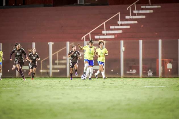 Amistoso Feminino Sub20 Brasil x México GOIÃ¢NIA, GO - 23.10.2025: AMISTOSO FEMININO SUB20 BRASIL X MÃ XICO - Friendly match between the Brazilian Women& 39;s Under-20 Team and the Mexican national team, Nationalteam held at the OnÃ sio Brasileiro Alvarenga Stadium in the city of Goiania GO, this Wednesday, 23rd. (Photo: Claudio Santos Fotoarena) x2829907x  ClaudioxSantos