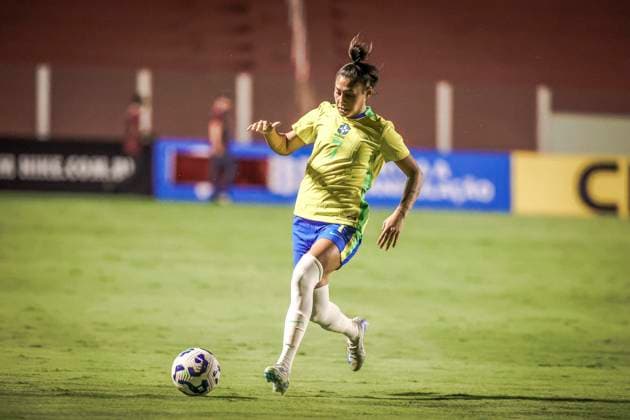 Amistoso Feminino Sub20 Brasil x México GOIÃ¢NIA, GO - 23.10.2025: AMISTOSO FEMININO SUB20 BRASIL X MÃ XICO - Friendly match between the Brazilian Women& 39;s Under-20 Team and the Mexican national team, Nationalteam held at the OnÃ sio Brasileiro Alvarenga Stadium in the city of Goiania GO, this Wednesday, 23rd. (Photo: Claudio Santos Fotoarena) x2829915x  ClaudioxSantos