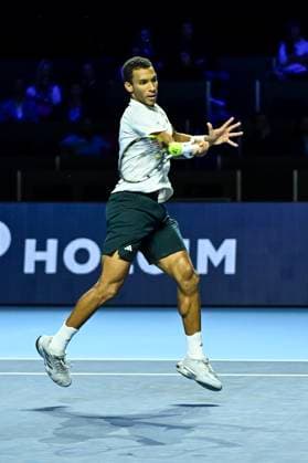24th October 2025; St. Jakobshalle, Basel, Switzerland; 2025 ATP, Tennis Herren Swiss Indoor Tennis Day 6; Felix Auger-Aliassime (CAN) in action during the match against Jaume Munar (ESP) in the quarter finals  DavidxEmm