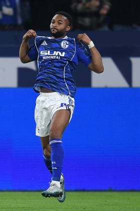 Soccer 2 Bundesliga 10 Matchday FC Schalke 04 SV Darmstadt 98 on 24 10 2025 at the Veltins Arena in Gelsenkirchen Goal celebration to 1 0 by Moussa Sylla Schalke DFL regulations prohibit any use of photographs as image sequences and or quasi video xRx