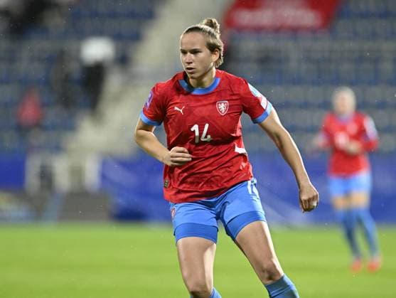 Opening match of the play-off to Group A of the League of Nations: Czech Republic - Austria in Uherske Hradiste, Czech Republic, October 24, 2025. Pictured Czech Michaela Khyrova. (CTKxPhoto DaliborxGluck) CTKPhotoP2025102407625  CTKPhotoP2025102407625