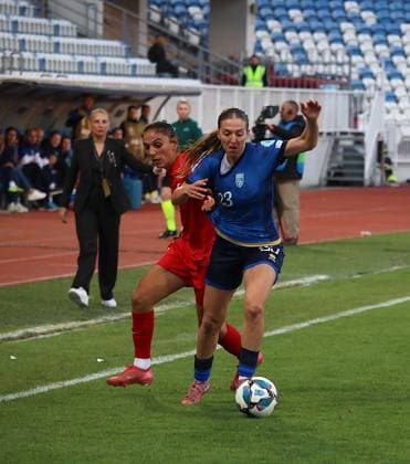 Turkiye v Kosovo - UEFA Women s Nations League PRISTINA, KOSOVO - OCTOBER 25: Eda Karatas of Turkiye in action during the first match of the UEFA Women s Nations B League promotion relegation play-off 1st leg between Turkiye and Kosovo at Stadiumi Fadil Vokrri in Pristina, Kosovo on October 24, 2025. Erkin Keci Anadolu Pristina Kosovo. Editorial use only. Please get in touch for any other usage.  Copyright: x2025xAnadoluxErkinxKecix