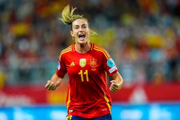 October 24, 2025, Malaga, Malaga, SPAIN: Alexia Putellas of Spain celebrates a goal during the UEFA Women s Nations League 2025 Semi-Final first leg match between Spain and Sweden at La Rosaleda Stadium on October 24, 2025 in Malaga, Spain Malaga SPAIN - ZUMAa181 20251024_zaa_a181_016 Copyright: xJoaquinxCorcherox