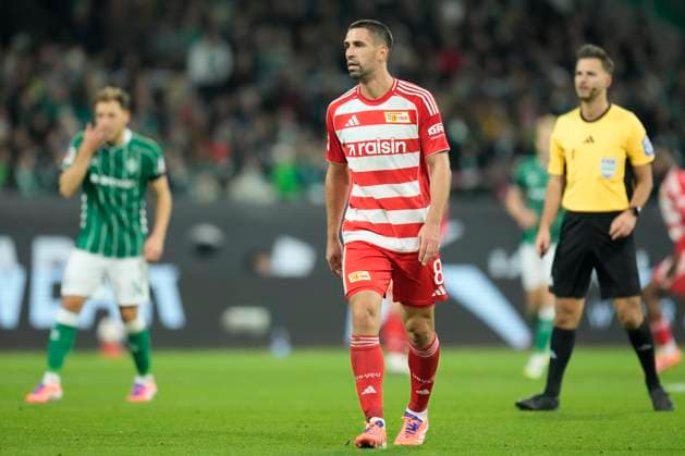 Rani Khedira (1.FC Union Berlin) schaut waehrend des spiels der Bundesliga zwischen SV Werder Bremen und 1. FC Union Berlin, Weserstadion am 24. October 2025 in Bremen, Deutschland. (Foto von Alex Gottschalk DeFodi Images) +++ Rani Khedira (1.FC Union Berlin) looks on during the Bundesliga match between SV Werder Bremen and 1. FC Union Berlin at Weserstadion on October 24, 2025 in Bremen, Germany. (Photo by Alex Gottschalk DeFodi Images) DFL regulations prohibit any use of photographs as image sequences and or quasi-video. (Photo by Alex Gottschalk DeFodi Images) DFL regulations prohibit any use of photographs as image sequences and or quasi-video. Rani Khedira 1 FC Union Berlin looks on during the Bundesliga match between SV Werder Bremen and 1 FC Union Berlin, Weserstadion on October 24, 2025 in Bremen, Germany Photo by Alex Gottschalk DeFodi Images Rani Khedira 1 FC Union Berlin looks on during the Bundesliga match between SV Werder Bremen and 1 FC Union Berlin at Weserstadion on October 24, 2025 in Bremen, Germany Photo by Alex Gottschalk DeFodi Images DFL regulations prohibit any use of photographs as image sequences and or quasi video Photo by Alex Gottschalk DeFodi Images DFL regulations prohibit any use of photographs as image sequences and or quasi video