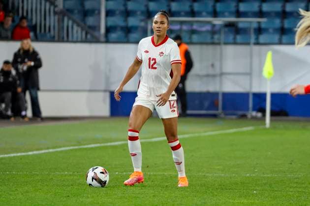 Jade Rose Canada, 12 on the ball , Switzerland, Womens soccer, Friendly match, Switzerland vs Canada, 24 10 2025, Swissporarena, Lucerne, Switzerland Lucerne Swissporarena Canton Lucerne Switzerland Copyright: xGrantxHubbsx