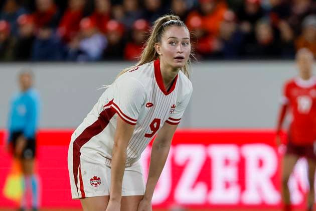 Jordyn Huitema Canada, 09 , Switzerland, Womens soccer, Friendly match, Switzerland vs Canada, 24 10 2025, Swissporarena, Lucerne, Switzerland Lucerne Swissporarena Canton Lucerne Switzerland Copyright: xGrantxHubbsx