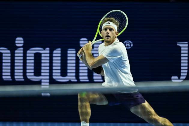 24th October 2025; St. Jakobshalle, Basel, Switzerland; 2025 ATP, Tennis Herren Swiss Indoor Tennis Day 6; Alejandro Davidovich Fokina (ESP) in action during the match against Casper Ruud (DEN) in the quarter finals  DavidxEmm