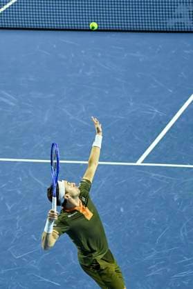 24th October 2025; St. Jakobshalle, Basel, Switzerland; 2025 ATP, Tennis Herren Swiss Indoor Tennis Day 6; Casper Ruud (DEN) in action during the match against Alejandro Davidovich Fokina (ESP) in the quarter finals  DavidxEmm