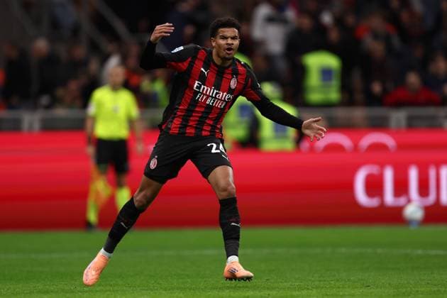 Ac Milan - Pisa SC Zachary Athekame of Ac Milan celebrates after scoring a goal during the Serie A match beetween Ac Milan and Pisa SC at Stadio Giuseppe Meazza on October 24 2025 in Milano, Italy . Milano Stadio Giuseppe Meazza Italy Copyright: xMarcoxCanonierox