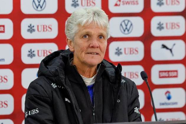 Pia Sundhage Switzerland, Coach at the press conference , Switzerland, Womens soccer, Friendly match, Switzerland vs. Canada, 24 10 2025, Swissporarena, Lucerne, Switzerland Lucerne Swissporarena Canton Lucerne Switzerland Copyright: xGrantxHubbsx