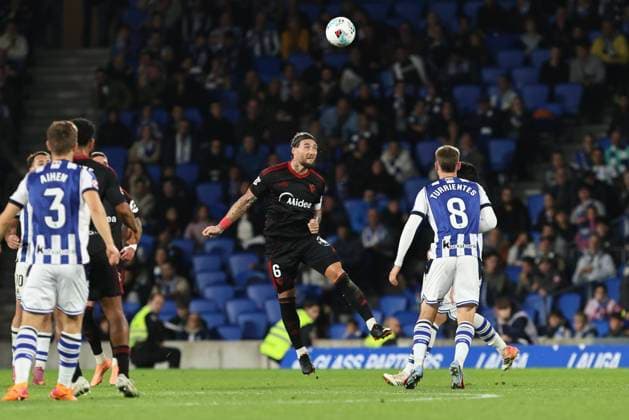 Spanish La Liga EA Sports soccer match between Real Sociedad and Sevilla at Reale Arena Stadium in San Sebastian, Spain 24 October 2025 900 Cordon Press  900 CordonxPress LOF - Real Sociedad vs Sevilla