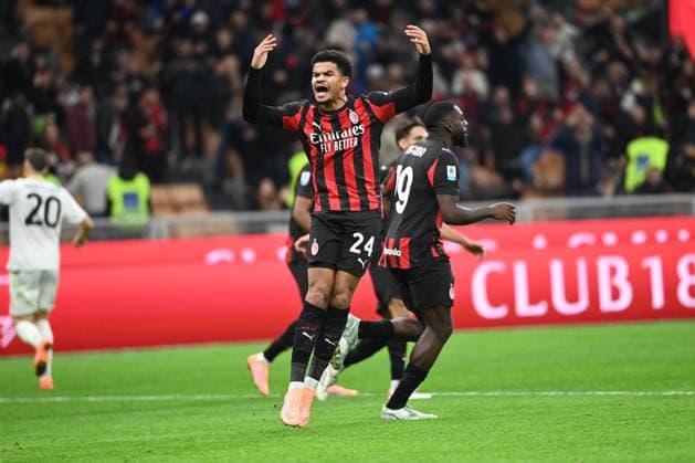 CALCIO - Serie A - AC Milan vs Pisa SC Zachary ATHEKAME (AC MILAN) CELEBRATING HIS GOAL during AC Milan vs Pisa SC, Italian soccer Serie A match in Milan, Italy, October 24 2025 Milan Italy  Copyright: xIPAxSport ABACAx