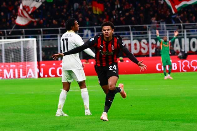 AC Milan v Pisa SC - Serie A Zachary Athekame celebrates the goal during the Serie A match between AC Milan and Pisa in Milano, Italy, on October 24, 2025, at Giuseppe Meazza stadium Milano Milano Italy  Copyright: xMairoxCinquettix originalFilename:cinquetti-acmilanv251024_npNa2.jpg