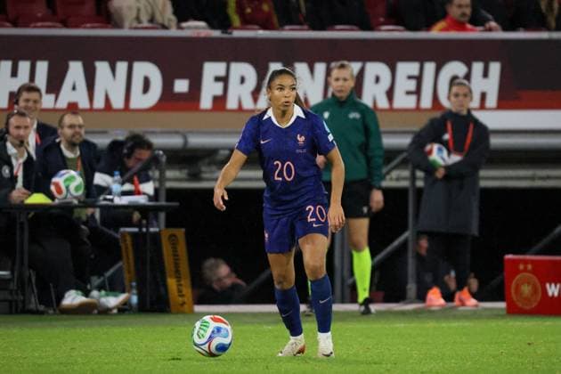 Düsseldorf, Germany October 24, 2025 UEFA Nations League Women 2025 2026 Germany vs France In the picture Delphine Cascarino France Merkur Spiel Arena Nordrhein Westfalen Copyright: xFotostandx xFantinix