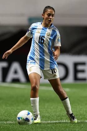 Argentina s midfielder Sofia Dominguez looks on during the CONMEBOL Women s Nations League soccer match, qualifier for the 2027 World Cup in Brazil, between Argentina and Paraguay, at the Diego Armando Maradona stadium in Buenos Aires, Argentina on October 24, 2025 BUENOS AIRES ARGENTINA Copyright: xALEJANDROxPAGNIx