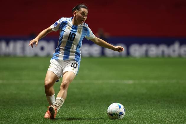 Argentina s midfielder Maricel Pereyra looks on during the CONMEBOL Women s Nations League football match, qualifier for the 2027 World Cup in Brazil, between Argentina and Paraguay, at the Diego Armando Maradona stadium in Buenos Aires, Argentina on October 24, 2025 BUENOS AIRES ARGENTINA Copyright: xALEJANDROxPAGNIx
