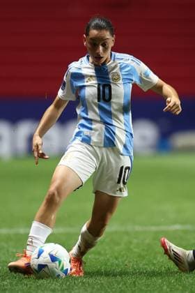 Argentina s midfielder Maricel Pereyra looks on during the CONMEBOL Women s Nations League football match, qualifier for the 2027 World Cup in Brazil, between Argentina and Paraguay, at the Diego Armando Maradona stadium in Buenos Aires, Argentina on October 24, 2025 BUENOS AIRES ARGENTINA Copyright: xALEJANDROxPAGNIx