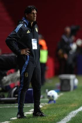 Argentina s head coach German Portanova gestures during the CONMEBOL Women s Nations League football match, qualifier for the 2027 World Cup in Brazil, between Argentina and Paraguay, at the Diego Armando Maradona stadium in Buenos Aires, Argentina on October 24, 2025 BUENOS AIRES ARGENTINA Copyright: xALEJANDROxPAGNIx