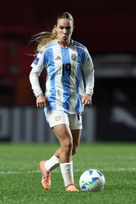 Argentina s midfielder Agostina Holzheier controls the ball during the CONMEBOL Women s Nations League football match, qualifier for the 2027 World Cup in Brazil, between Argentina and Paraguay, at the Diego Armando Maradona stadium in Buenos Aires, Argentina on October 24, 2025 BUENOS AIRES ARGENTINA Copyright: xALEJANDROxPAGNIx