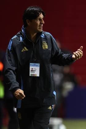 Argentina s head coach German Portanova gestures during the CONMEBOL Women s Nations League football match, qualifier for the 2027 World Cup in Brazil, between Argentina and Paraguay, at the Diego Armando Maradona stadium in Buenos Aires, Argentina on October 24, 2025 BUENOS AIRES ARGENTINA Copyright: xALEJANDROxPAGNIx