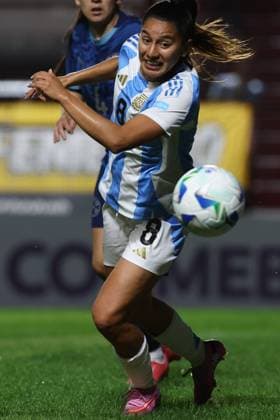 Argentinas midfielder Daiana Falfan looks on during the CONMEBOL Womens Nations League football match, qualifier for the 2027 World Cup in Brazil, between Argentina and Paraguay, at the Diego Armando Maradona stadium in Buenos Aires, Argentina on October 24, 2025 BUENOS AIRES ARGENTINA Copyright: xALEJANDROxPAGNIx