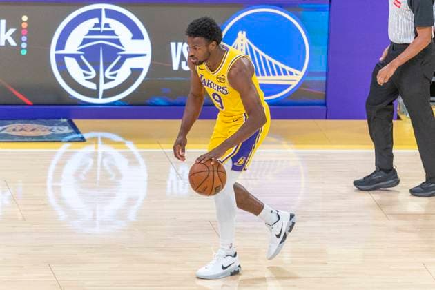 October 24, 2025, Los Angeles, California, USA: Los Angeles LakersÃ¢â‚¬â ¢ Bronny James (9) dribbles against the Minnesota Timberwolves during an NBA, Basketball Herren, USA basketball game, in Los Angeles Friday, Oct. 24, 2025. Los Angeles USA - ZUMAc68_ 20251024_zaf_c68_084 Copyright: xRingoxChiux