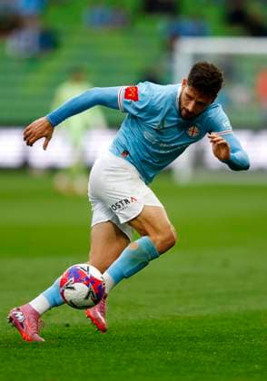 ALEAGUE CITY GLORY, Mathew Leckie of Melbourne City in action during the A-League Men™s Round 2 match between Melbourne City and the Perth Glory at AAMI Park in Melbourne, Saturday, October 25, 2025. ( NO ARCHIVING, EDITORIAL USE ONLY MELBOURNE VICTORIA AUSTRALIA  Copyright: xCONxCHRONISx 20251025123203373949