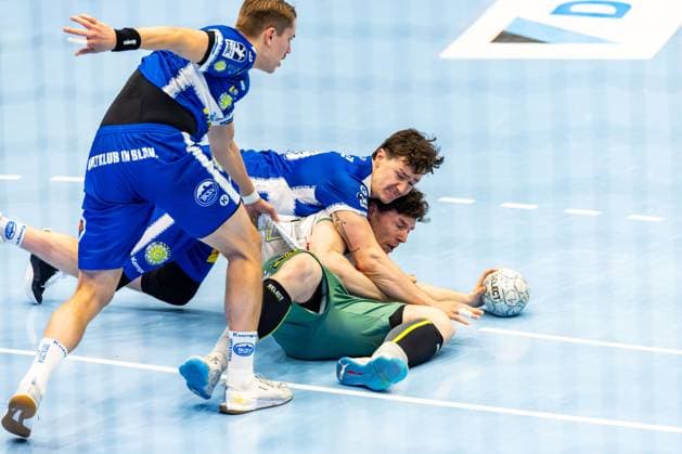 24 10 2025, GER, Handball, Men, Season 25 26, Daikin 1 Bl, 10 Matchday ThSV Eisenach GWD Minden Oskar Joelsson ThSV Eisenach,3 , Tillman Leu ThSV Eisenach,99 , 99817 Eisenach Werner Assmann Halle Am Sportp Thueringen Germany