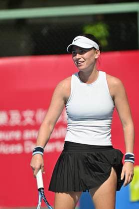Viktoria Morvayova In WTA250 Viktoria Morvayova, Slovakia woman s tennis player during the WTA250 qualifying on October 25, 2025 In Hong Kong. (Photo by Kobe Li Nexpher Images) Hong Kong