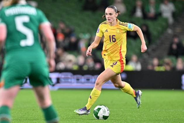 IRELAND VS BELGIUM Zenia Mertens (16) of Belgium pictured during a women football game between the national teams of the republic of Ireland and Belgium, called the Red Flames for the first leg of the Promotion relegation play-off in the Uefa Womens Nations League 2025, on Friday 24 October 2025 in Dublin , IRELAND . Photo Sportpix David Catry Dublin Aviva Stadium IRELAND  Copyright: xSportpix.bex xDavidxCatryxDavidxCatryx