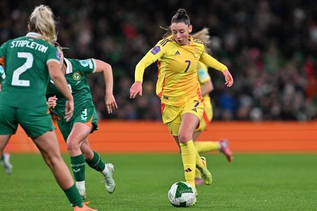 IRELAND VS BELGIUM Aurelie Reynders (7) of Belgium pictured during a women football game between the national teams of the republic of Ireland and Belgium, called the Red Flames for the first leg of the Promotion relegation play-off in the Uefa Womens Nations League 2025, on Friday 24 October 2025 in Dublin , IRELAND . Photo Sportpix David Catry Dublin Aviva Stadium IRELAND  Copyright: xSportpix.bex xDavidxCatryxDavidxCatryx