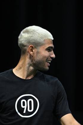 Practice Day At 2025 Rolex Paris Masters - France Carlos Alcaraz (ESP) during practice at the 2025 Rolex Paris Masters at the U Arena in Paris, FRANCE, on October 24, 2025. Photo by Corinne Dubreuil ABACAPRESS.COM Paris France  Copyright: xDubreuilxCorinne ABACAx
