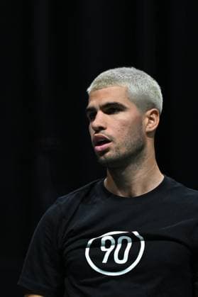 Practice Day At 2025 Rolex Paris Masters - France Carlos Alcaraz (ESP) during practice at the 2025 Rolex Paris Masters at the U Arena in Paris, FRANCE, on October 24, 2025. Photo by Corinne Dubreuil ABACAPRESS.COM Paris France  Copyright: xDubreuilxCorinne ABACAx