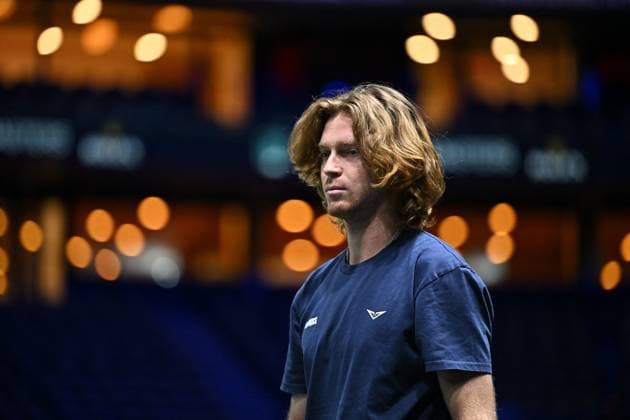 Practice Day At 2025 Rolex Paris Masters - France Andrey Rublev (RUS) during practice at the 2025 Rolex Paris Masters at the U Arena in Paris, FRANCE, on October 24, 2025. Photo by Corinne Dubreuil ABACAPRESS.COM Paris France  Copyright: xDubreuilxCorinne ABACAx