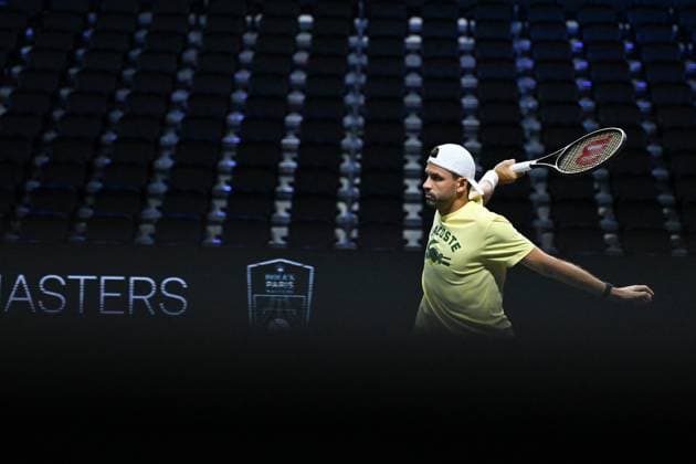 Practice Day At 2025 Rolex Paris Masters - France Grigor Dimitrov (BUL) during practice at the 2025 Rolex Paris Masters at the U Arena in Paris, FRANCE, on October 24, 2025. Photo by Corinne Dubreuil ABACAPRESS.COM Paris France  Copyright: xDubreuilxCorinne ABACAx