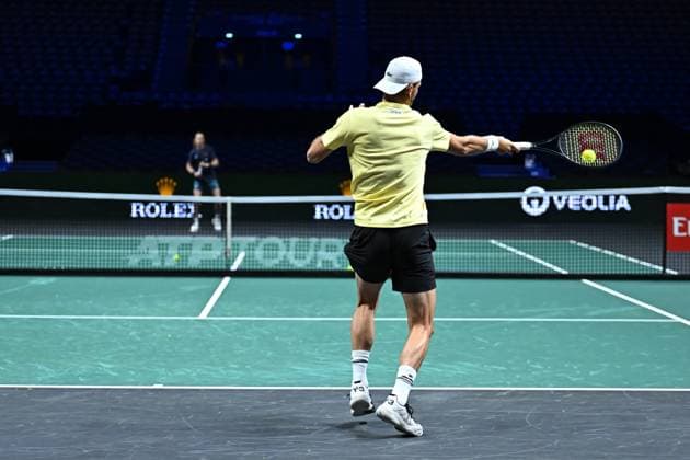 Practice Day At 2025 Rolex Paris Masters - France Grigor Dimitrov (BUL) during practice at the 2025 Rolex Paris Masters at the U Arena in Paris, FRANCE, on October 24, 2025. Photo by Corinne Dubreuil ABACAPRESS.COM Paris France  Copyright: xDubreuilxCorinne ABACAx