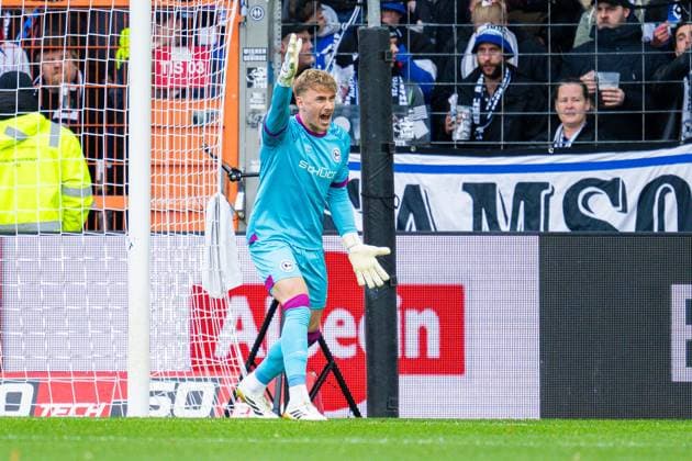 25 10 2025 Soccer, 2025 2026, 2 Bundesliga, 10 Matchday, DSC Arminia Bielefeld SV Elversberg Jonas Kersken Bielefeld DFL REGULATIONS PROHIBIT ANY USE OF PHOTOGRAPHS AS IMAGE SEQUENCES AND OR QUASI VIDEO