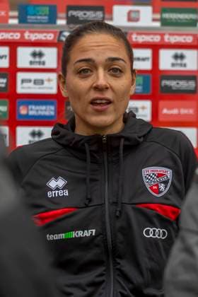 Ingolstadt, Germany 25 October 2025 3 Liga 2025 2026 FC Ingolstadt 04 vs 1 FC Saarbrücken In the picture Coach Sabrina Wittmann FCI at the interview DFB regulations prohibit any use of photographs as image sequences and or quasi video Audi Sportpark Bayern Copyright: xFotostandx xSchäferx