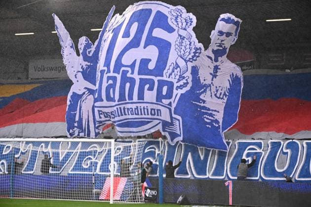 25 10 2025, Football, Men, 2 BL 2 Bundesliga , Season 2025 2026, Holstein Kiel VfL Bochum, 10 Matchday Choreography of Holstein Fans Kiel, Holstein Stadion Holstein Stadion Schleswig Holstein Germany