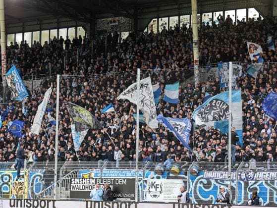 The fans from Munich filled the entire guest stand at SV Waldhof Mannheim 1860 Munich on 25 10 25 at Carl Benz Stadium, Mannheim xamx Photo Alfio Marino Copyright: