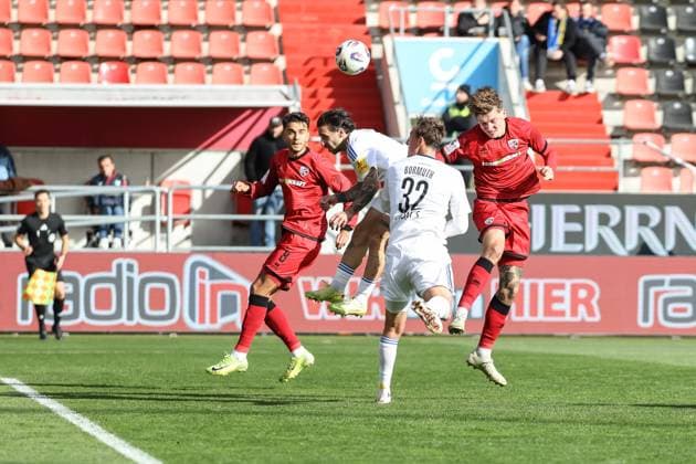 3 Liga FC Ingolstadt 04 1 FC Saarbrücken Header Frederik Christensen 11, FCI Bormuth Robin 32 FCS Fredrik Carlsen 8, FCI 3 Liga FC Ingolstadt 04 Season 2025 2026 1 FC Saarbrücken
