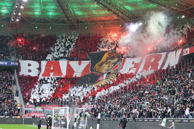 GER, 1 FBL Borussia Moenchengladbach vs FC Bayern Muenchen 25 10 2025, Borussia Park, Moenchengladbach, GER, 1 FBL Borussia Moenchengladbach vs FC Bayern Muenchen , in the picture choreo Bayern fans nordphotoxGmBHx xMeuter nph00351