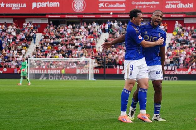 ESP: Girona FC v Real Oviedo. Liga match 2025-2026, Date 10 Salomon Rondon of Real Oviedo celebrates after scoring the 0-2 during the La Liga match 2025-2026, date 10 between Girona FC and Real Oviedo played at Montilivi Stadium on October 25, 2025 in Girona, Spain. kpng Copyright: xBaguxBlancox xPRESSINx PS_251025_GIR_OVI_2425_263