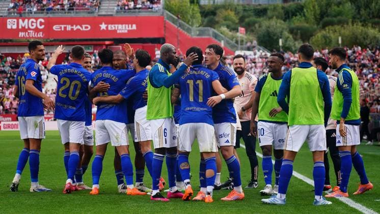 ESP: Girona FC v Real Oviedo. Liga match 2025-2026, Date 10 Salomon Rondon of Real Oviedo celebrates after scoring the 0-2 during the La Liga match 2025-2026, date 10 between Girona FC and Real Oviedo played at Montilivi Stadium on October 25, 2025 in Girona, Spain. kpng Copyright: xBaguxBlancox xPRESSINx PS_251025_GIR_OVI_2425_267