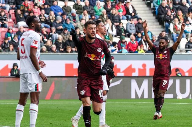 Romulo Cardoso 40 RB Leipzig celebrates after his goal for 0 2, FC Augsburg vs RB Leipzig, Football, Men, DFL, Bundesliga, Season 2025 2026, WWK Arena, Matchday 8, 25 10 2025 Augsburg Bayern Germany Copyright: xkolbert-press MartinxAgüerax
