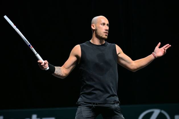 TENNIS : Rolex Paris Masters - Paris - 25 10 2025 Kyrian Jacquet ( France ) reacts during the Rolex Paris Masters at Paris La Defense Arena on October 25, 2025 in Nanterre, France. (Photo by Federico Pestellini PSNewz ) ParisFrance  Copyright: xFedericoxPestellinix